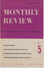 Monthly Review Volume 1, Number 5 (September 1949)