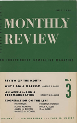 Monthly Review Volume 2, Number 3 (July 1950)