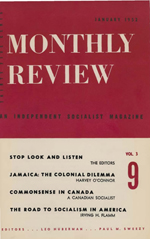 Monthly Review Volume 3, Number 9 (January 1952)