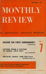 Monthly Review Volume 5, Number 7 (November 1953)