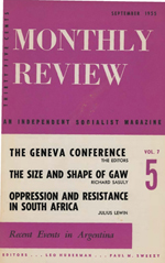 Monthly Review Volume 7, Number 5 (September 1955)