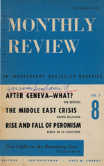 Monthly Review Volume 7, Number 8 (December 1955)