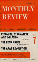 Monthly Review Volume 10, Number 6 (November 1958)