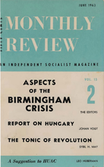 Monthly Review Volume 15, Number 2 (June 1963)
