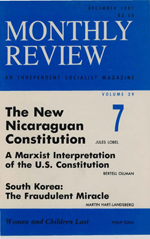 Monthly Review Volume 39, Number 7 (December 1987)