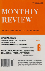 Monthly Review Volume 47, Number 6 (November 1995)