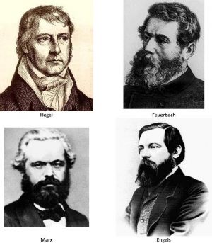 Hegel, Feuerbach, Marx, and Engels