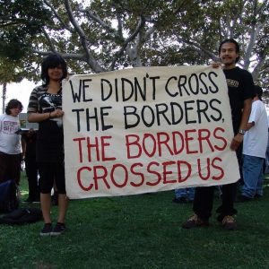 Immigrant rights march for amnesty in downtown Los Angeles, California on May Day, 2006