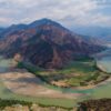 Bend of Jinsha River at Shigu village, Yulong Naxi autonomous county in Lijiang, Southwest China's Yunnan province