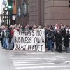 Chicago Climate Justice activists protesting cap and trade legislation at the intersection of LaSalle & Adams in Chicago Loop (November 30, 2008)