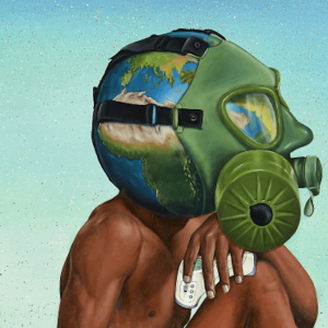Art: "Masque a gaz," by Amani Bodo, 2020, Congo