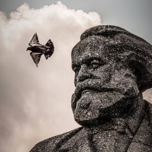 Monument to Karl Marx in front of the Bolshoi Theater in Moscow